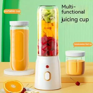 304 stainless steel portable electric juicer blender cup, 21.98oz wireless rechargeable juicer with 20 blades for faster and more delicate juice extraction, suitable for vegetables and fruits, smoothies, button control, can be used as a thermos cup, Porta