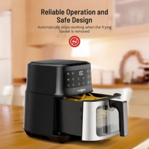Digital Air Fryer | 360 Degree Convection Circulation Heating, Full Cooking In All Directions, Stainless Steel, Easy To Clean, Essential for Home Use