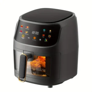 Air Fryer, 2.64gal Stainless Steel Visual Air Fryer, 1400w Smart Oven With Digital Touch Screen Oil-Free Fryer, Timing And Temperature Adjustable For Quick And Easy Meals, Easy To Clean
