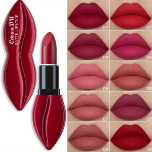 [Long-Lasting Waterproof Red Lipstick] Sparkling Red Lipstick - Waterproof, Non-Sticky, Long-Lasting Makeup with Pearlescent Shine for All Skin Types