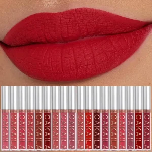 Long-Lasting Matte Lipstick - High Quality & Smudgeproof, Non-Drying Matte Finish, Moisturizing Lipstick with, 6 Classic Shades Pink, Red, Burgundy - for Everyday & Special Events - All Light Beige Types, Event Makeup, Elegant Design, Lightweight Feel,