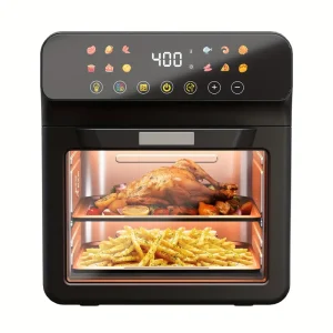 10-Quart Electric Air Fryer, Adjustable Temperature, Touch Panel Control, One-Touch Cook Functions, And 360° Rapid Cooking, 1000 Watt Power, Mini Air Fryer, Air Fryer Cookbooks, Air Fryer Machine, Air Fryer Oven, Large Air Fryer, Small Air Fryer, Air Frye