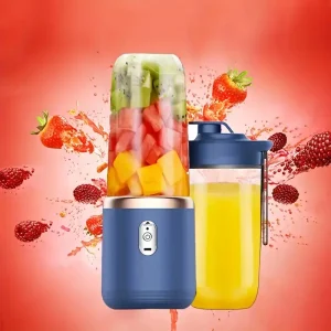 EFGHONG USB Rechargeable Electric Fruit Juicer Cup with Digital Display - Portable High-Speed Blender for Fresh Juice, Smoothies, Shakes - 10 Stainless Steel Blades, Easy Clean, Lithium Battery, Perfect for On-the-Go Refreshment, Juicing Cup