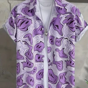 [Casual T-Shirts] 4pcs Paris Print T-Shirts | Casual Crew Neck, Short Sleeve, Comfortable Tee Shirts in Beige, White, Blue, Black with Red Line Detail