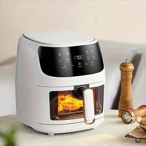 Kitcook Large Air Fryer, 1500W 6.8QT, Thanksgiving Day, Gifts, Fast & Easy Meal Prep, 8 Presets Menu, Digital Touch Screen, Nonstick Basket, Healthy Oil-Free Cooking, Fast & Easy Meal Prep Hot Frying Pot Stainless Steel Air Fryers Recipes Included