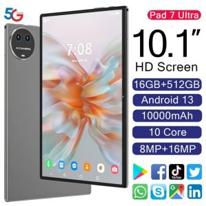 [2-in-1 Android Tablet] 2-in-1 Tablet 10.1 Inch Android 14 OS | Keyboard, Mouse, Case, Stylus Without Electricity, 128GB ROM 12GB 4GB+8GB RAM, Dual Camera, Eight Core Processor, 1280 * 800 IPS High-definition Display Screen, GMS Certified Tab, 5G Wi Fi