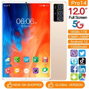 10-inch Tablet, Android 12 Tablet, Quad-core Processor, 2GB RAM 32GB ROM, 1TB Expandable Tablet, HD Touch Screen, 6000mAh Battery, 1280*800 IPS Screen, WiFi blue