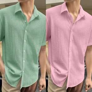 Men's short-sleeved T-shirt with English print and collar, suitable for summer outings, casual versatile three-piece set of short sleeves