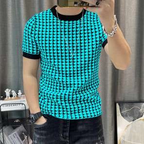 Men'S Casual Dragon Print T-Shirts, Short Sleeve Crew Neck, Knit Fabric, Summer Outing Wear, 4pcs Set