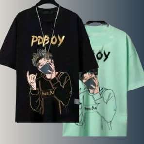 Summer Four-Piece Set with Printed T-shirts, Versatile Men's Underwear and Short-Sleeved Tops