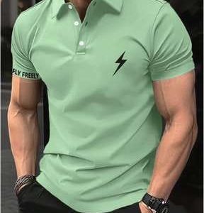 [Casual T-Shirt] 4pcs Men's Geometric-pattern Casual Crew Neck T-Shirt Set | Slight Stretch for Adult