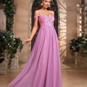 Women's Elegant Backless Mermaid Evening Gown with Sparkling Sequin & A-Line Train - Champagne Golden Prom Wedding Party Dress, Long Sleeve-Like Cami Strap No Sleeves, Hand Washable Formal Gala Graduation Dress