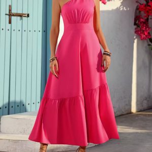 [Women's Plaid Dress] Elegant Red & Black Plaid Dress - Women's Formal & Casual Party, Office, Everyday Outfit - Tie-Waist Belt - Fall/Winter Clothing - Laceup Detail, Structured Fit, Seasonal Wardrobe, Durable Material