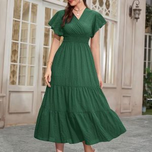 Elegant Dress - Long Sleeve A-Line Mermaid -Length Formal Party Wedding Guest Dress with High Neck & Slim Fit, Hand Washable Winter Gown All-Season Wear