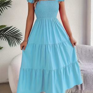 Elegant Middle Eastern Ladies' Long Tunic Dress | Crew Neck, Solid Color, Asymmetrical, Loose Fit, Long Sleeve, Suitable for All Seasons.