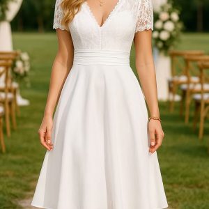 Chic V-Neck Sequin Patchwork Ruffle Sleeve Evening Party Dress