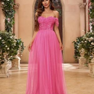 Women's Elegant Mermaid Evening Gown - Long Formal Wedding & Party Dress with Deep Lace Panel Train, A-Line Silhouette & Fitted Bodice, Hand Washable White Gown for Prom, Galas, Special Occasions No Dry Clean