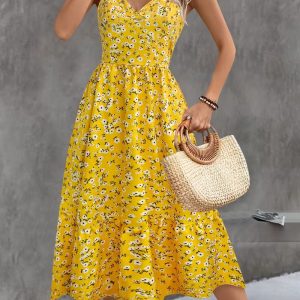 Women's Autumn Sky Blue Square Neck Flared Sleeve Mermaid Dress, Long Solids Elegant Maxi