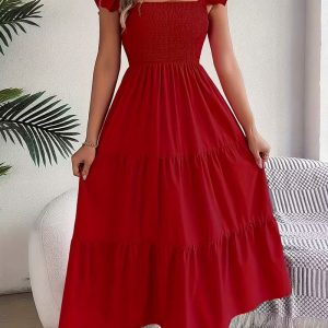 Elegant Long-Sleeve Lace Dress with Ruffle Neckline and Belted Waist | Stand Collar, Long Length, Suitable for Spring/Fall Seasons