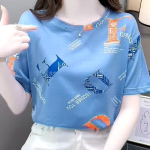 2025 European and American Fashion Solid Color Round Neck Short Sleeve Top Loose Casual T-shirt 3pcs Set