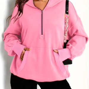 Women's Highland Cow Print Fleece Hooded Sweater, Thickened Winter Pullover with Plaid & Cow Face Design, Cozy for Fall/Winter, Casual Retro Style with Fleece Lining & Pocket, Sizes XS-XXL, Black & White Scottish Cow Pattern, Machine Washable