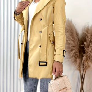 Women'S Elegant Winter Jacket - Thick Warm Coat with Zipper Closure, Formal & Everyday Outerwear, Non-Transparent Cold Weather Blazer for Women, Chic Office to Party Outfit for Fall/Winter, Ladies Winter Coats