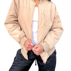 Women'S Elegant Thickened Winter Coat - Navy Blue with Golden-Tone Zipper, Long Sleeve, Drawstring Waist, Non-Stretch Fabric, Casual Style for Outdoor, Commuting