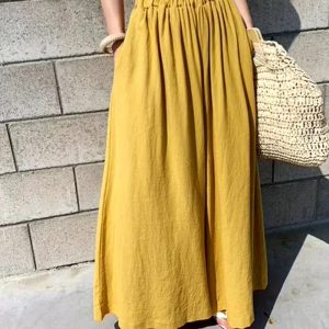 Women'S Elegant French-Inspired Wide Leg Pants - Loose Fit Trousers with Drawstring Waist, to Brown Gradient, All-Season Casual & Formal Pants for Everyday &, Special Occasions - Hw915, High Waist Pants, Winter Clothing, Comfortable Wear
