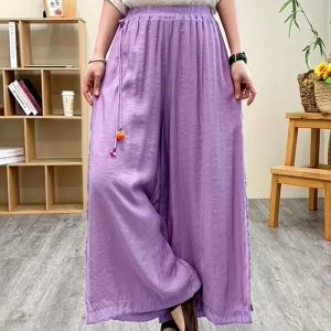 4pcs Women's Winter Warm Elastic Waist Straight-Leg Pants - Full-Length Solid Color Trousers with Pockets, Casual Dress Pants Suitable for Fall/Winter, Machine Washable & Elastic Compatible 4-Pack