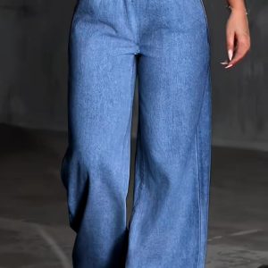 [Casual Pants] High Waist Solid Color Drawstring Flare Pants | Casual Pants Set for Women