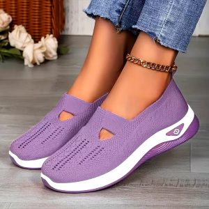 Women'S 2025 Low-Top Sneakers - All-Season Lace-Up Shoes with Thick Cushioned Rubber Sole, Pink/Purple/Pink/Red - All-Season Casual, Ladies Sneakers