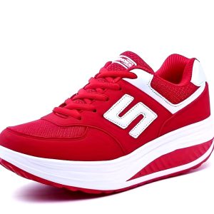 Women'S Casual Sneakers - Breathable Mesh & PU Upper, Lightweight Non-Slip Rubber Sole, Lace-Up Low-Top Design for Walking, Running, Tennis, and Everyday Wear - All-Season Comfort, Ladies Sneakers