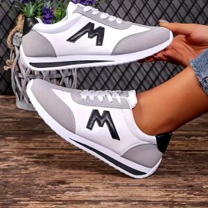 Women's Mid-Top Sneakers - All-Season Lightweight Casual Shoes with Upper & Cushioned PVC Sole, Round Toe Lace-Up for Jeans, Dresses, Athletic Wear - All-Terrain Traction / - All-Day Comfortable for & Outfits