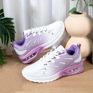 Skechers Women'S Summer Breathable Mesh & Synthetic Low-Top Sneakers - Color-Block Design with Thick Cushioned EVA/Rubber Sole, Lace-Up Casual Shoes for Casual Attire, White & Blue Accents, Comfortable Fabric Lining, Everyday Footwear, Trendy Footwear, Du