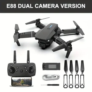 Foldable Drone with 5.6-Inch Large Screen Remote Control, 4K HD, HD Dual Cameras, Optical Flow Positioning, Gesture Photography, One-Button Takeoff and Landing, Ultra-Long Flight Range, Cool Lights, Suitable for Beginners, It's Also a Great