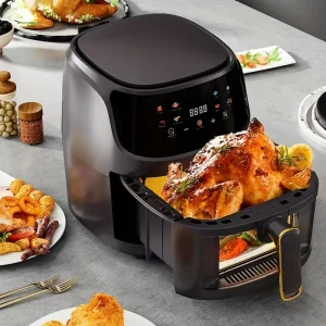 Gourmet 2 Qt. Air Fryer black, Quick Meals, Modern Cooker, Compact Design, Nonstick Coating, Versatile Cooker, Healthconscious Cooks