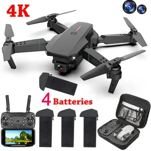 Foldable 4K Dual Cameras Drone with 3.5 Inches Screen Remote Control, Brushless Motor RC Quadcopter with 64G Memory Card/Reader, Real-time Image Transmission, 360° Obstacle Avoidance, Optical Flow Hovering, Altitude Hold, Headless Mode
