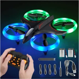 GPS Auto-Return Drone, 4K HD Dual-Camera Aerial Photography Quadcopter, 5.5-inch Large-Screen Remote Controller, Intelligent Obstacle Avoidance, Brushless Motor, GPS One-Touch Return, Cool Lighting Effects-The Ideal Gift for Aerial Photography