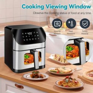 EANE 2.64gal Air Fryer And Bread Maker | 1200W Touch Screen Electric Fryer, No Oil Cooking, 110-130V US Plug, PP Material, Multifunctional, Stylish Home Appliance Design