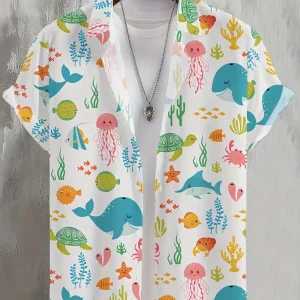 [Casual T-Shirt] 4pcs Men's Geometric-pattern Casual Crew Neck T-Shirt Set | Slight Stretch for Adult