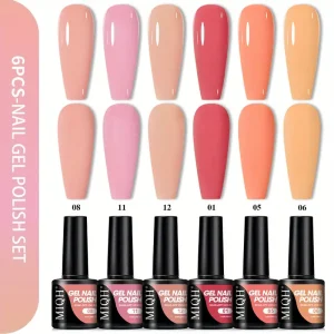 [1 Step Gel Polish] MEET ACROSS 3in 1 One Step Gel Nail Polish - 36 Colors - Soak Off Enamel Gel Polish Gel Semi-permanent Nail Polish Lacquer Varnish for Manicure - 0.24oz/ bottle, Brown Gel Nail Polish, Nail Polish Gel, Nail Tech, Water Based Nail Polis